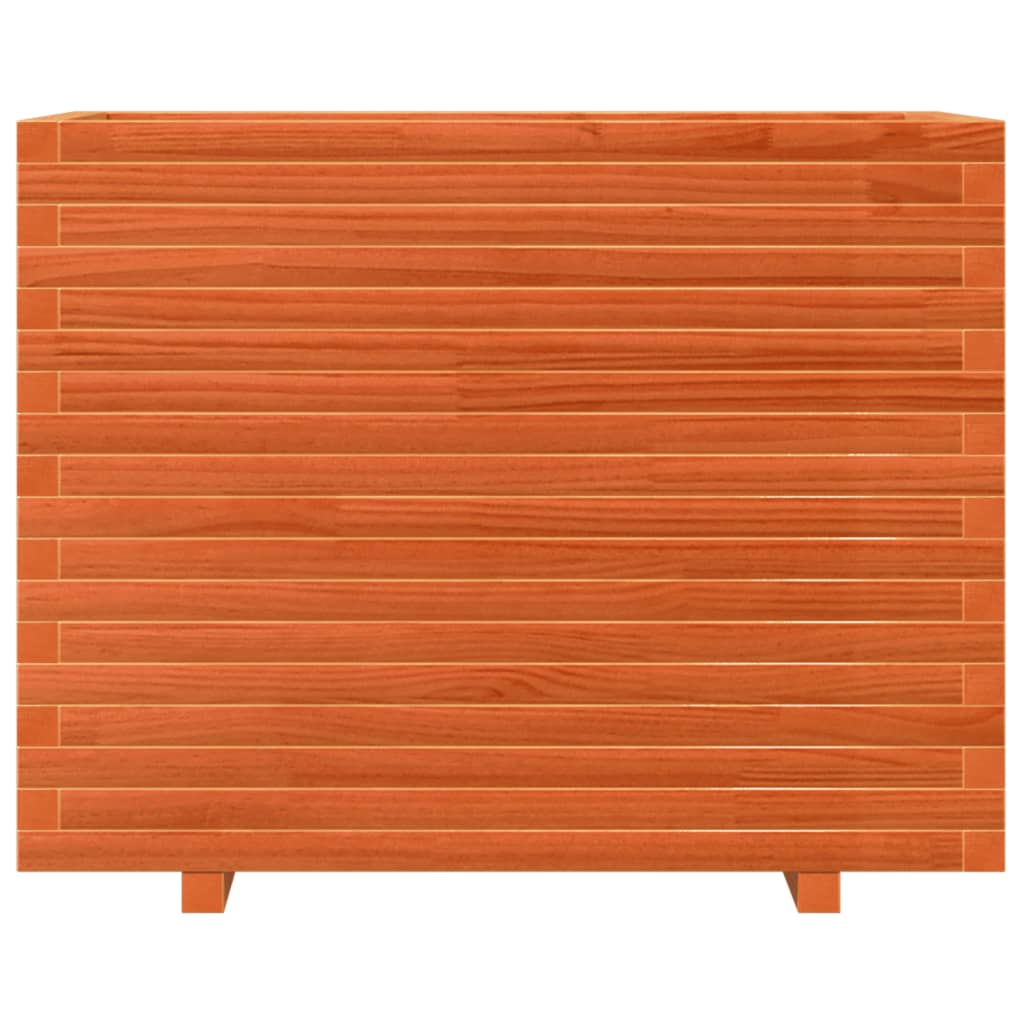 Jardinera Madera Maciza De Pino Marrón Cera 90x60x72,5 Cm_4