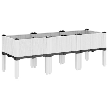 Jardinera Con Patas Pp Blanco 120x40x42 Cm_4