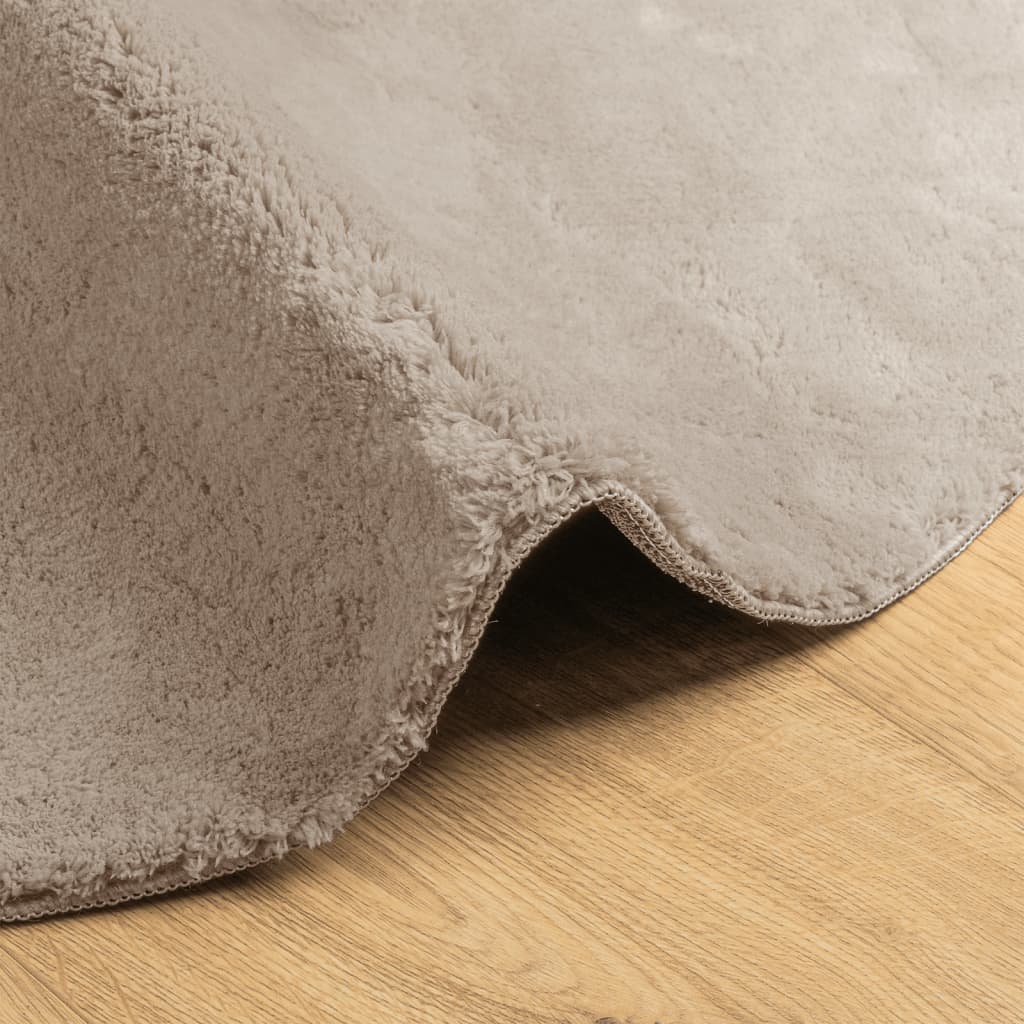 Alfombra De Pelo Corto Suave Lavable Huarte Arena Ø 200 Cm / Vetonek_0