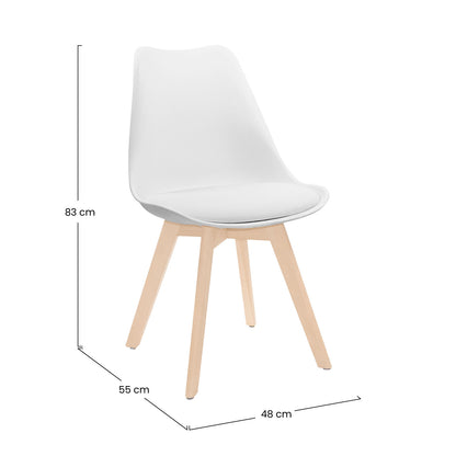 Pack 4 Sillas De Comedor Estilo Nórdico Daria 83x55x48cm Thinia Home_5