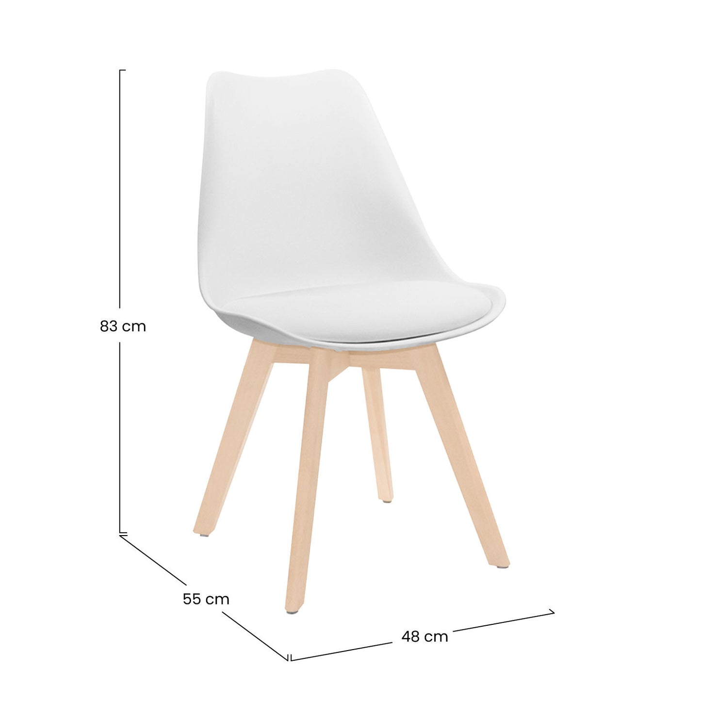 Silla De Comedor Estilo Nórdico Daria 83x55x48cm Thinia Home_4