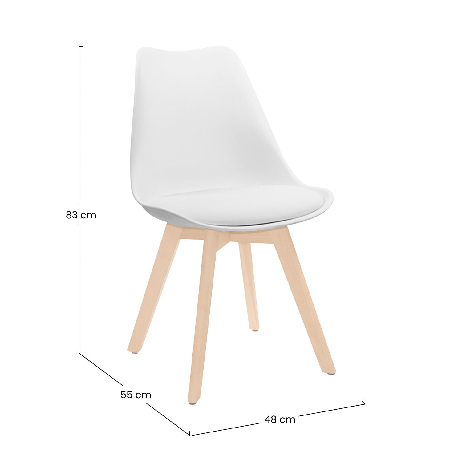 Pack 2 Sillas De Comedor Estilo Nórdico Daria 83x55x48cm Thinia Home_5