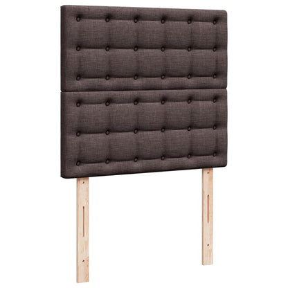 Cama Box Spring Con Colchón Tela Marrón Oscuro 80x200 Cm / Vetonek_2