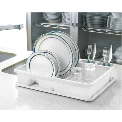 Escurre Platos Rectangular Con Bandeja Anti Goteo Plástico 49x39x10 (alt.) Cm._2