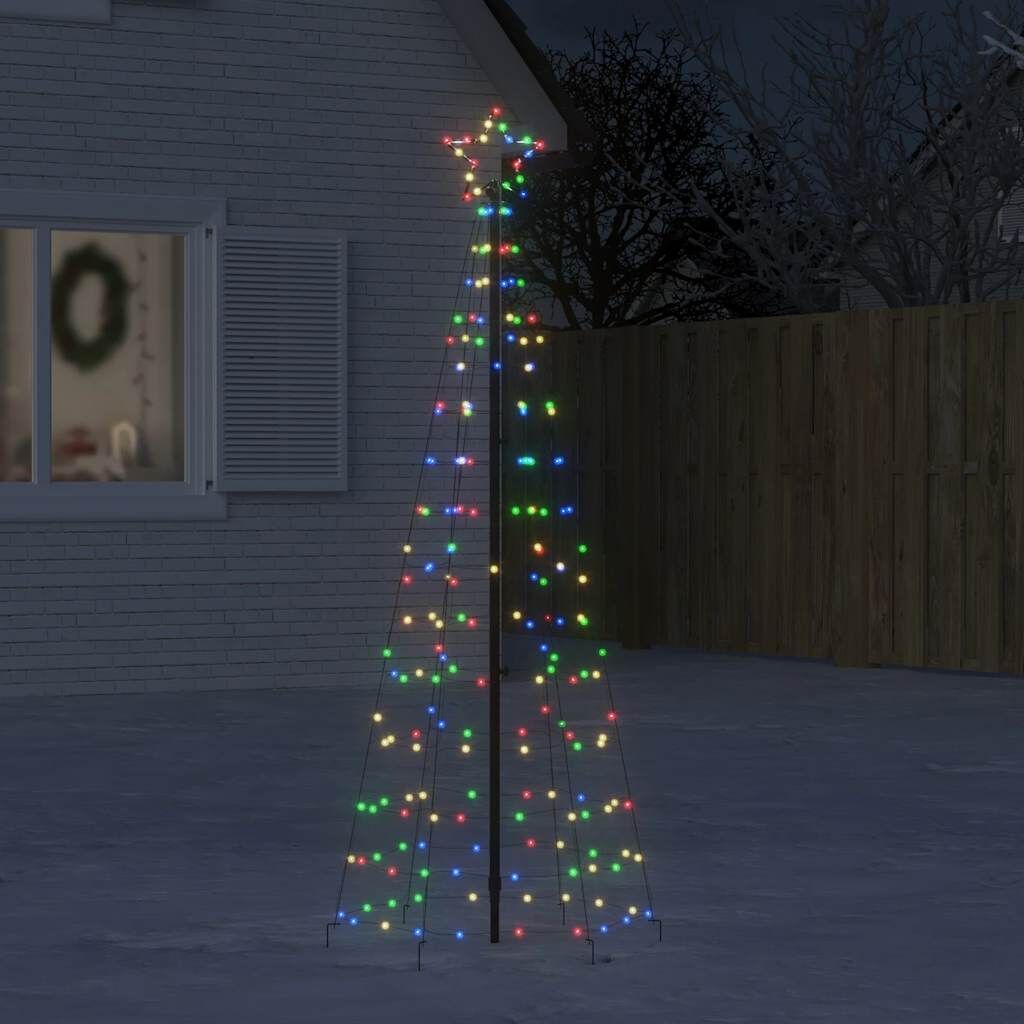 Vidaxl Árbol De Navidad Led Con Estacas 220 Leds De Colores 180 Cm_1