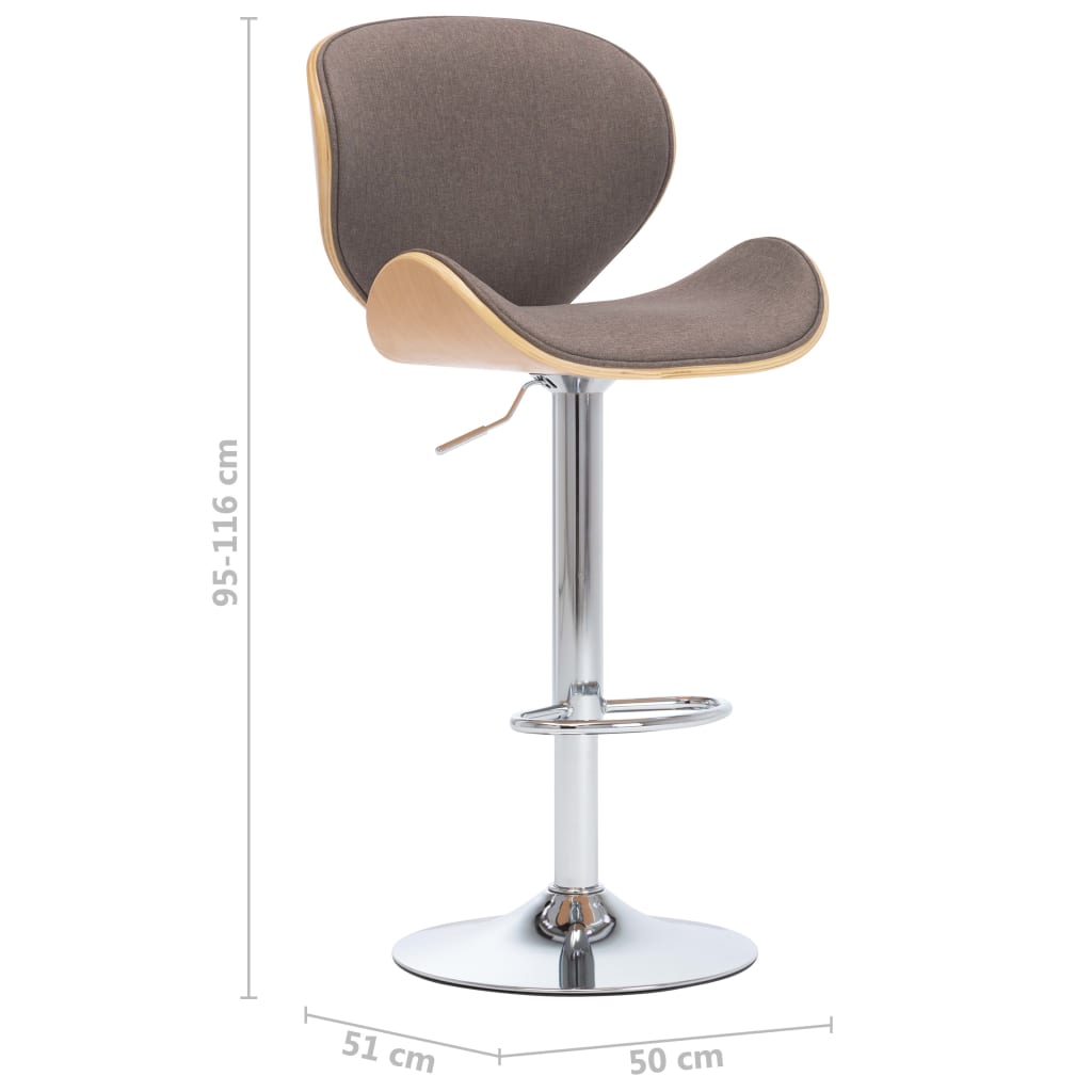 Taburete De Cocina De Tela Color Gris Taupe_5
