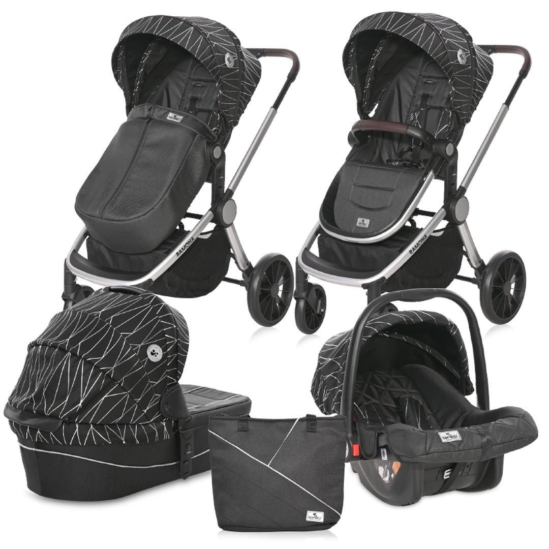 Carrito De Bebé Ramona Trío Capazo Duro Silver Stripe_0