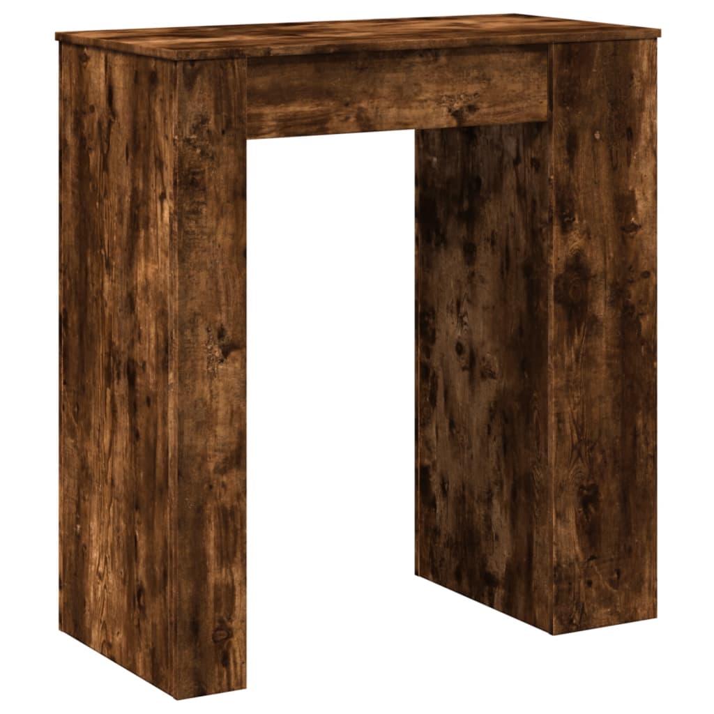 Mesa Alta Bar Con Estantes Roble Ahumado 95x47x103,5 Cm_4