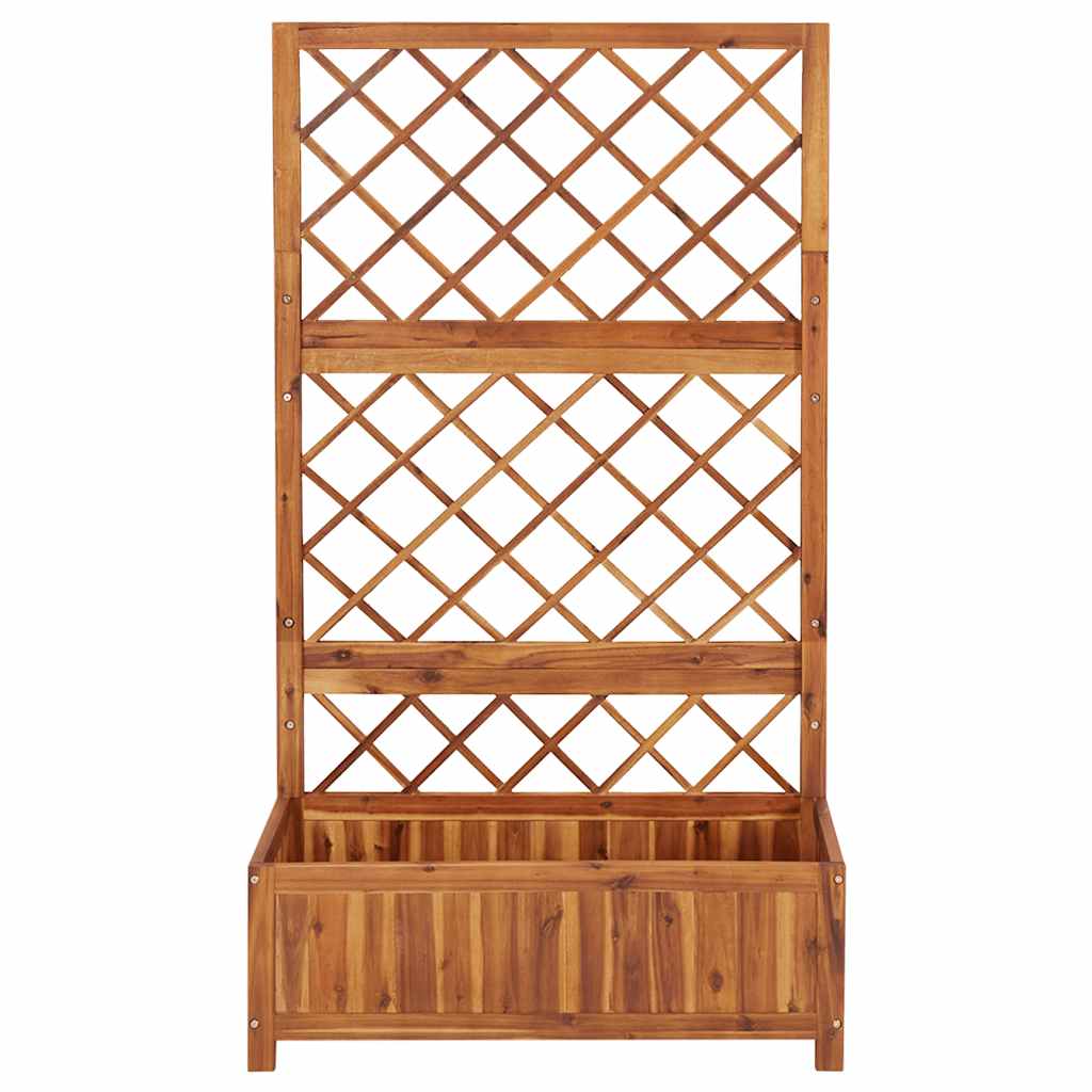 Arriate Con Enrejado Madera Maciza De Acacia 85x38x150 Cm_3