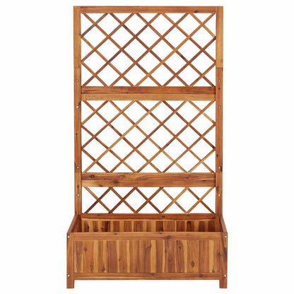 Arriate Con Enrejado Madera Maciza De Acacia 85x38x150 Cm_3
