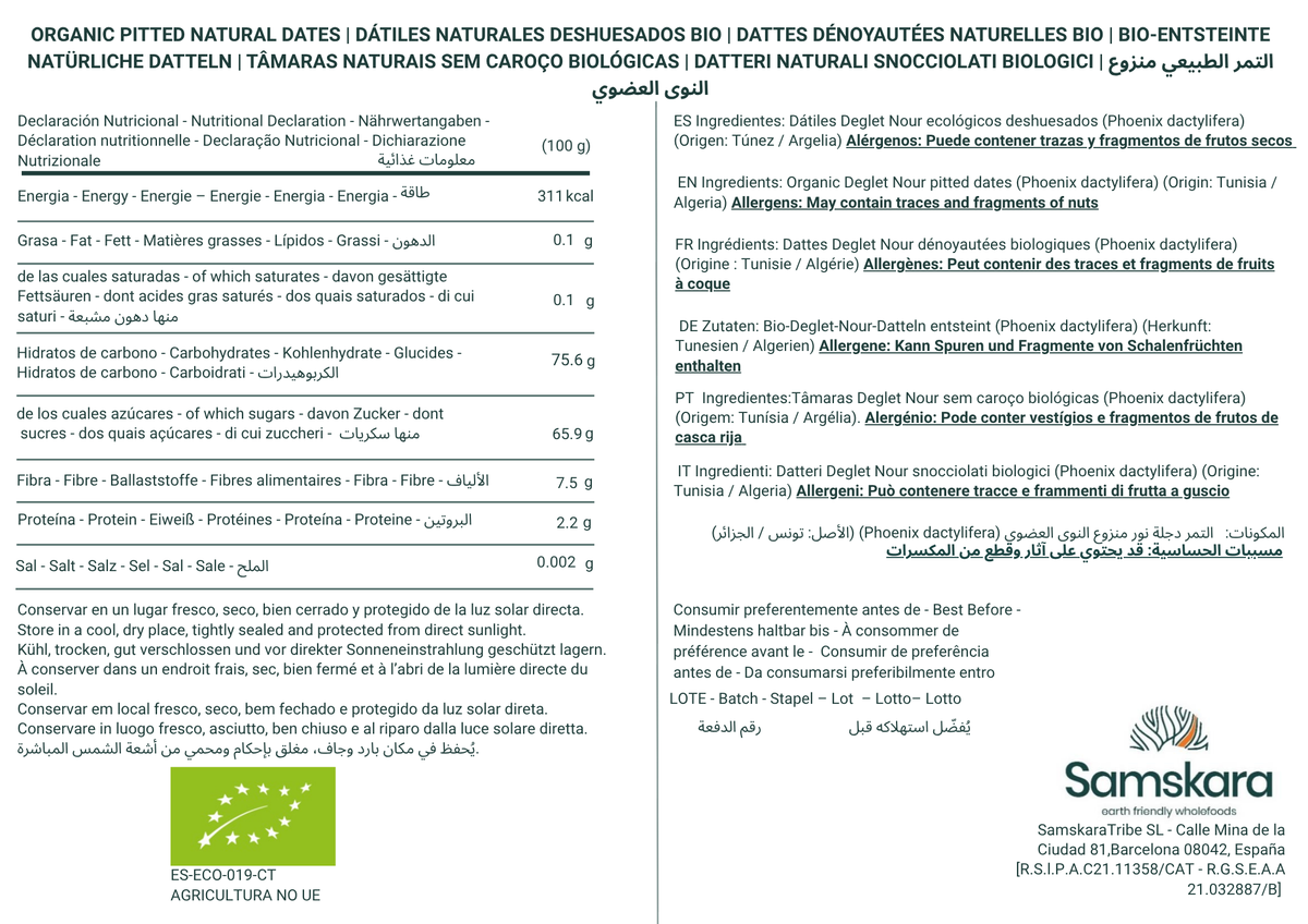 Dátiles Deglet Nour Sin Hueso Bio - 9kg | Dátiles Ecológicos Naturales, Endulzante Vegano Sin Azúcares Refinados_1
