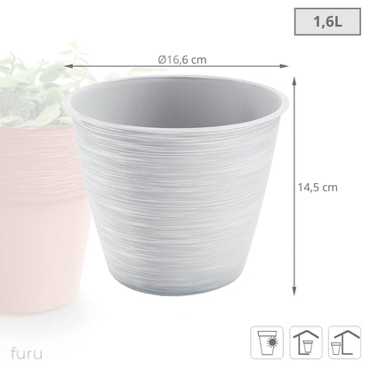 Maceta Furu 1,6l., Dimensiones (mm) 166x166x145, Color Blanco_2