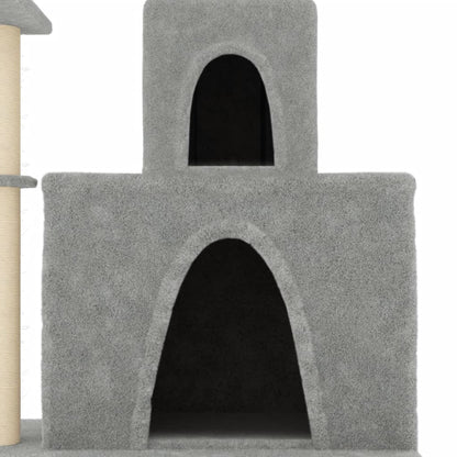 Rascador Para Gatos Con Postes De Sisal Gris Claro 83 Cm_5
