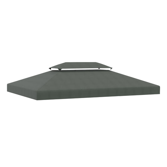 Outsunny Techo De Repuesto 4x3 M Para Cenador Jardín Exterior 2 Niveles Gris_0