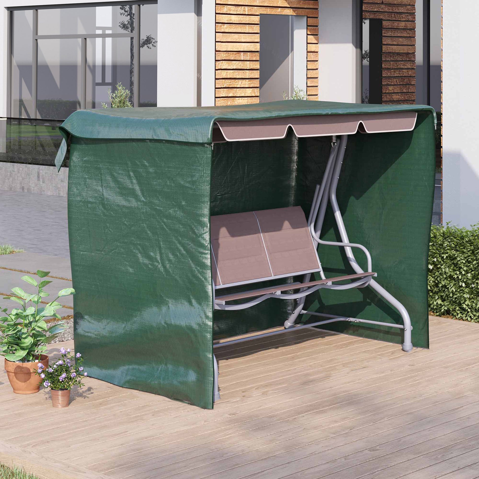Outsunny Funda Protectora Columpio De Jardín 3 Plazas 215x155x150 Cm Impermeable_1