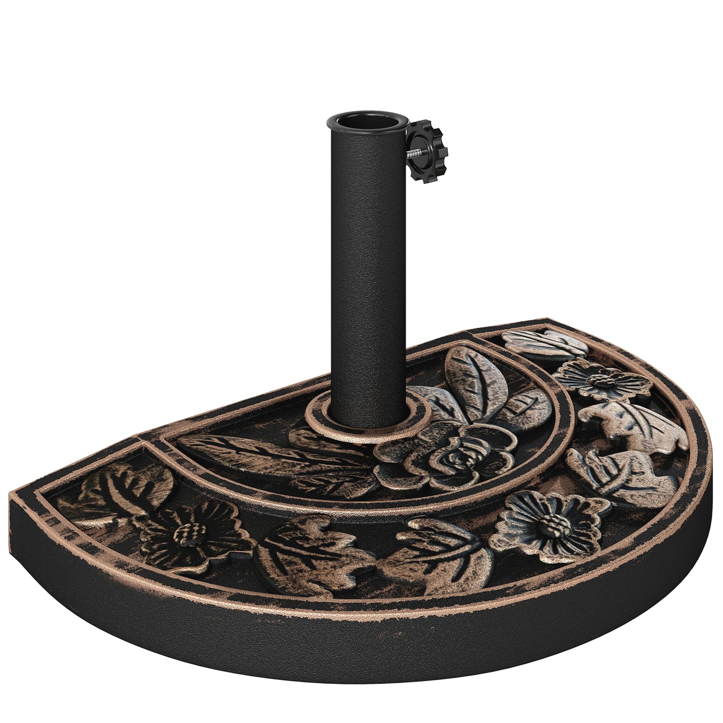 Outsunny Base De Sombrilla Peso 9 Kg En Forma De Semicírculo 50x31x32 Cm Bronce_0