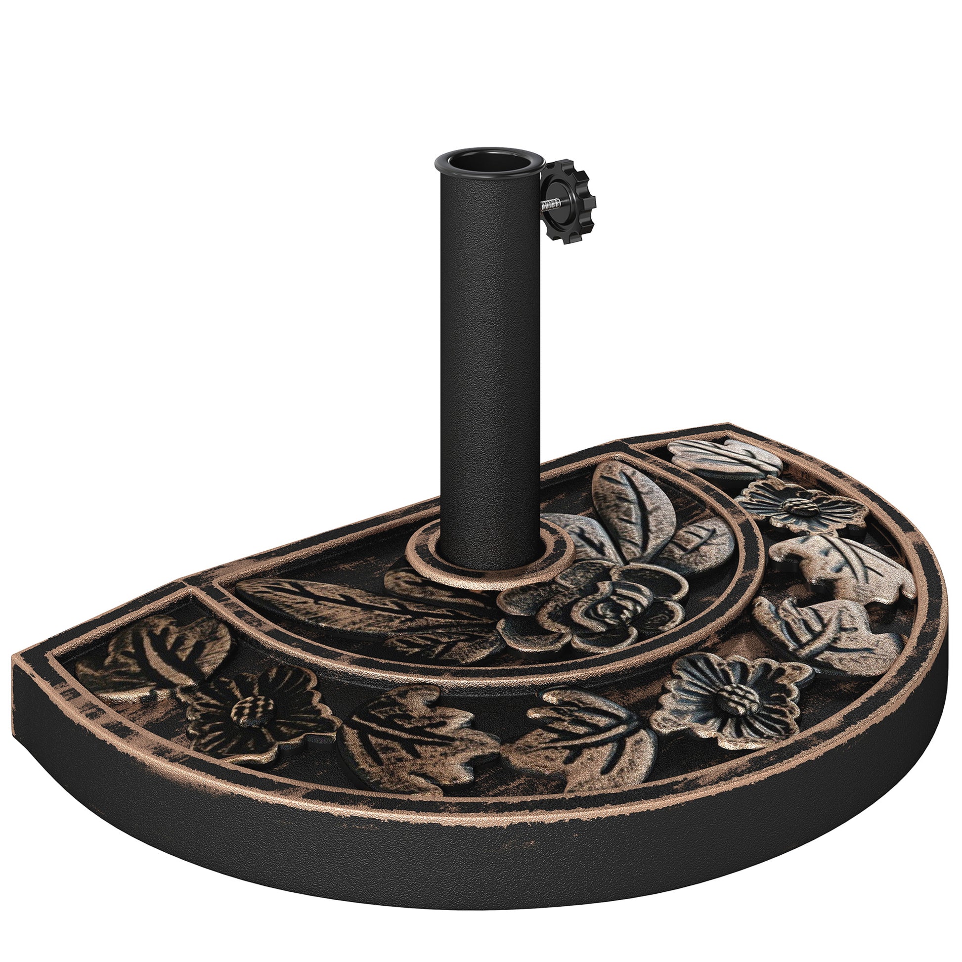 Outsunny Base De Sombrilla Peso 9 Kg En Forma De Semicírculo 50x31x32 Cm Bronce_0