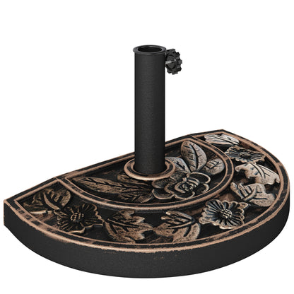 Outsunny Base De Sombrilla Peso 9 Kg En Forma De Semicírculo 50x31x32 Cm Bronce_0