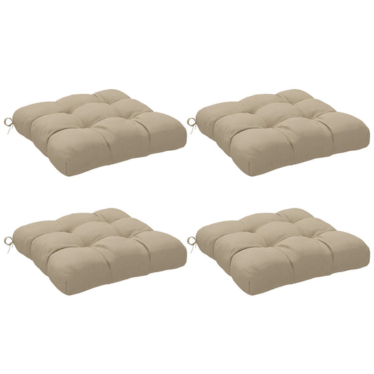Outsunny Conjunto De Cojines Para Sillas De Comedor 48x48x10 Cm Caqui_0