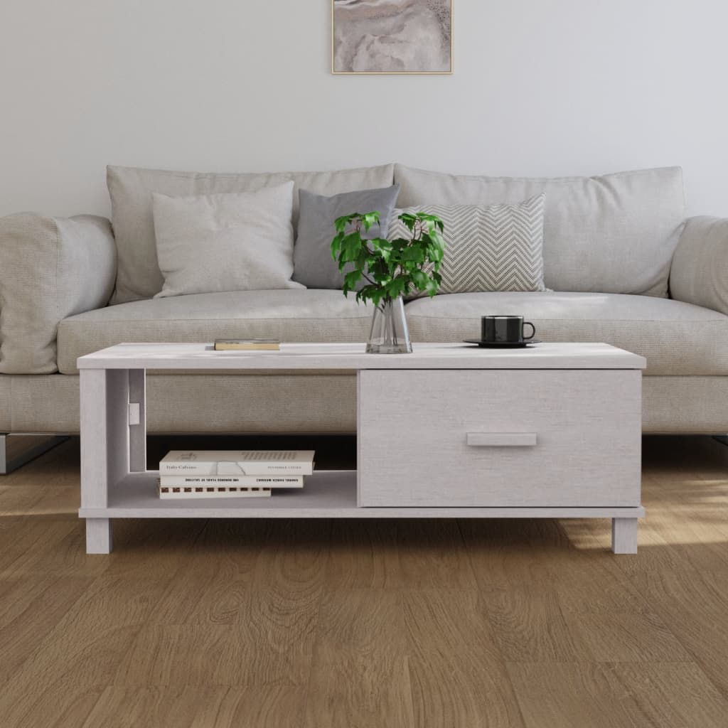 Mesa De Centro Hamar Madera Maciza De Pino Blanco 100x55x35 Cm_1
