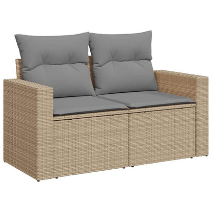Set Sofás De Jardín 7 Piezas Y Cojines Ratán Sintético Beige / Vetonek_0
