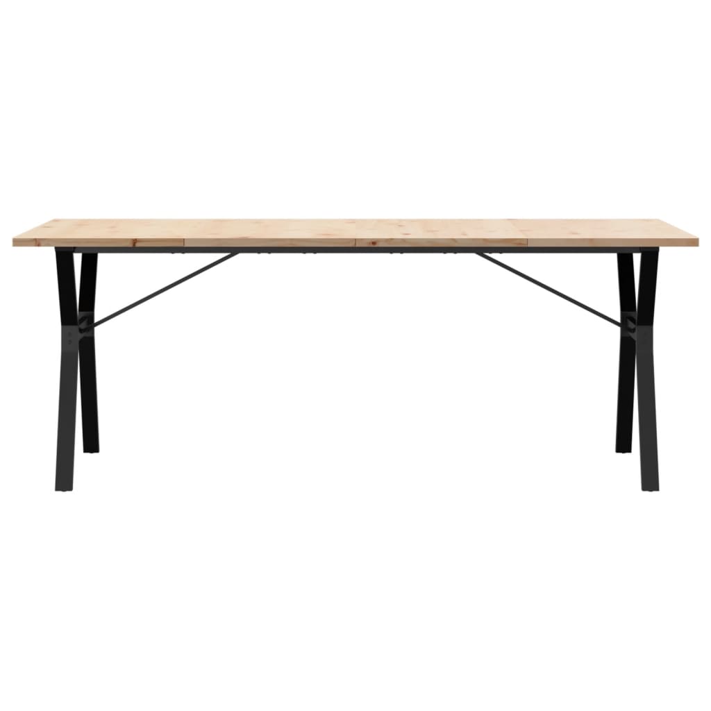 Mesa De Comedor Marco Y Madera Maciza Pino Acero 200x100x75,5cm_2