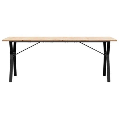 Mesa De Comedor Marco Y Madera Maciza Pino Acero 200x100x75,5cm_2