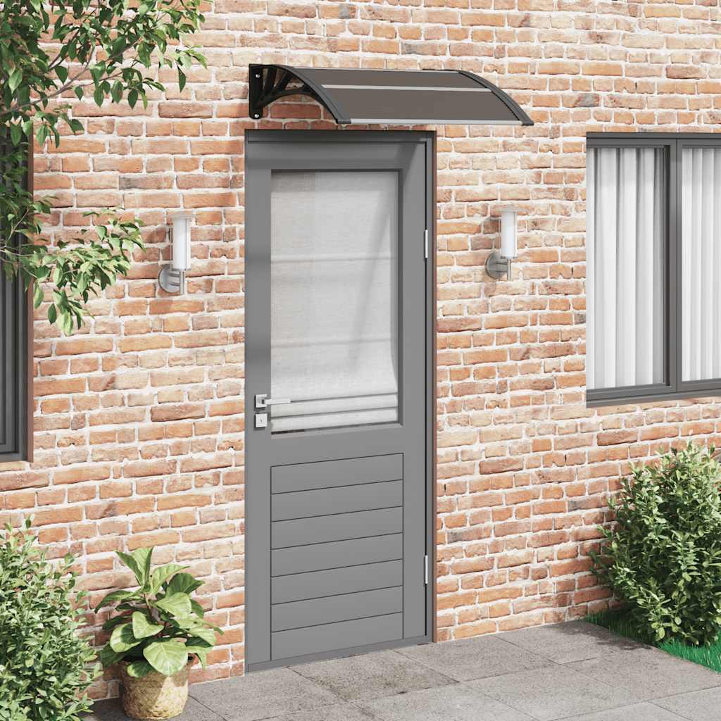 Marquesina Para Puerta De Policarbonato Negra, 80 X 75 Cm_1
