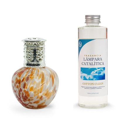 Lámpara Catalítica Drops Orange + Fragancia Cotton Clean 200ml - Elimina Malos Olores, Impurezas Y Perfuma_0