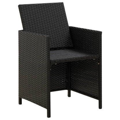 Vidaxl Conjunto De Silla De Jardín Y Taburete 4 Piezas Negra Ratán Pe_5