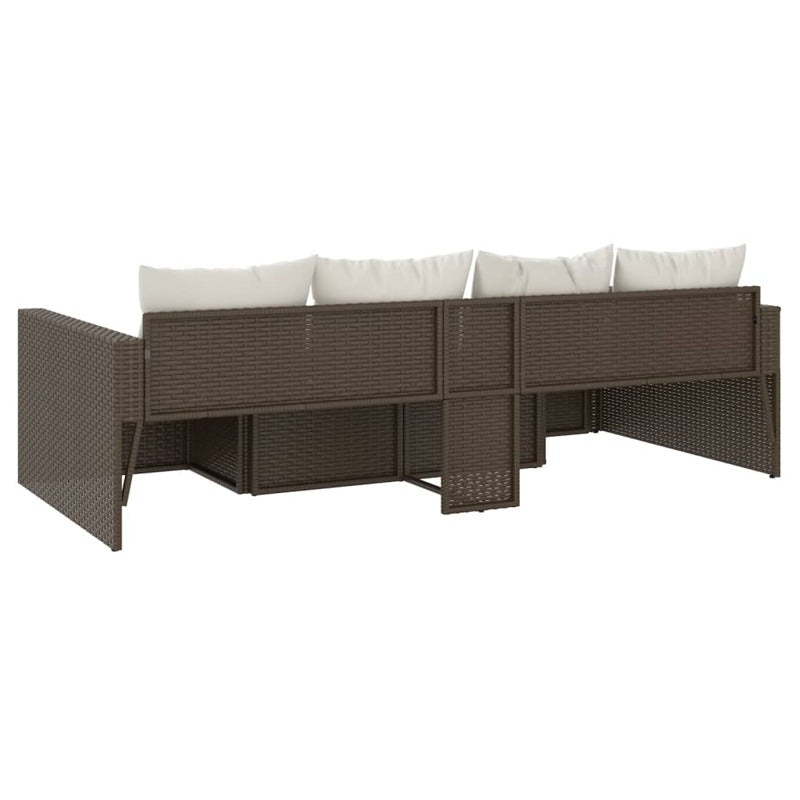 Vidaxl Set Muebles De Jardín 2 Piezas Y Cojines Ratán Sintético Marrón_5