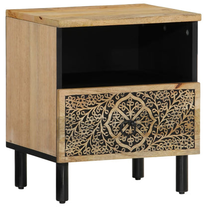 Mesita De Noche De Madera Maciza De Mango 40x33x46 Cm_0