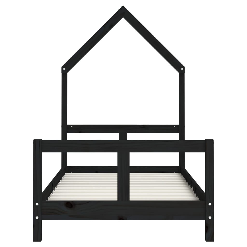 Vidaxl Estructura De Cama Para Niños Madera De Pino Negro 80x160 Cm_3
