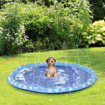 Pawhut Splash Pad Aspersor De Juegos De Agua 150cm Para Mascotas Jardín Patio_1