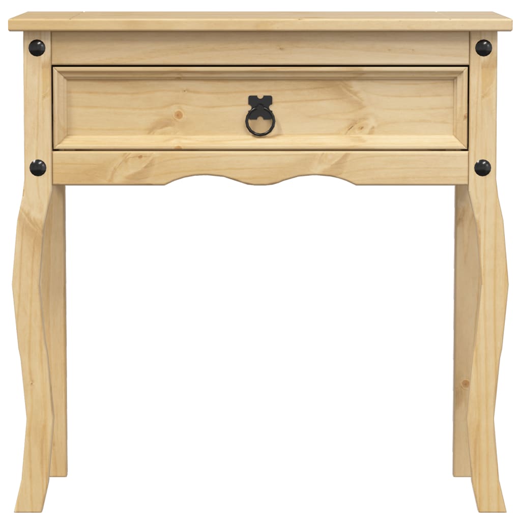 Mesa Consola Corona Madera Maciza De Pino 73x35x73 Cm_2