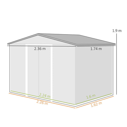 Outsunny Caseta De Jardín Exterior 3,6 M² 236x174x190 Cm Con Puertas Correderas_2