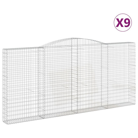 Cestas De Gaviones 9 Uds Forma De Arco Hierro 400x30x180/200 Cm_0