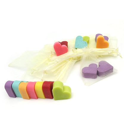 Bolsa De Organza Con 2 Jabones - Aroma Rosas - Jabón De Glicerina Con Forma De Corazón - Detalle Para Invitados_4