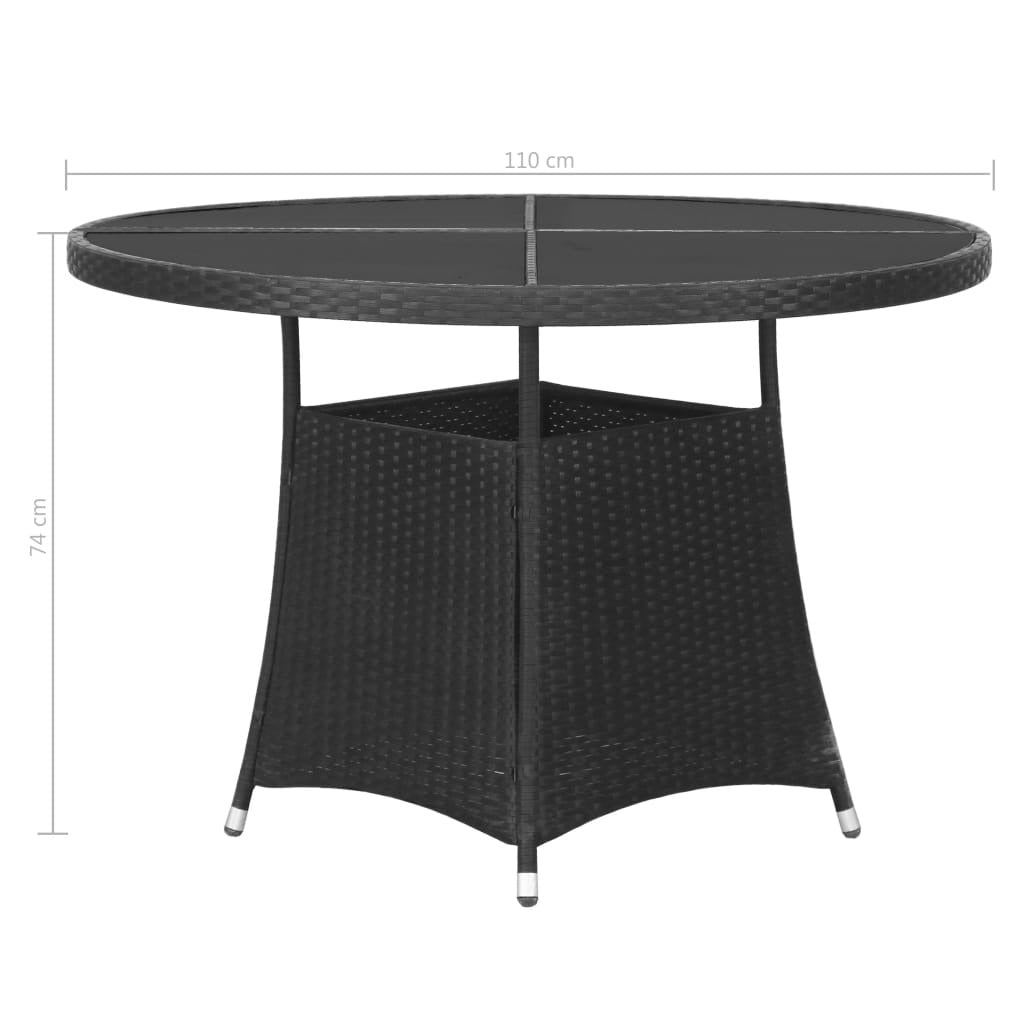 Vidaxl Juego De Comedor Para Jardín 7 Piezas Ratán Sintético Negro_2