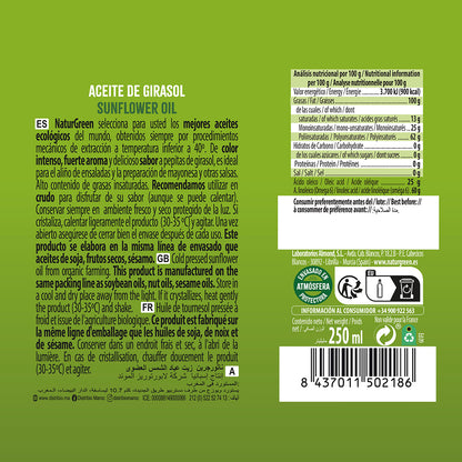 Aceite de Girasol Bio NaturGreen 250 ml