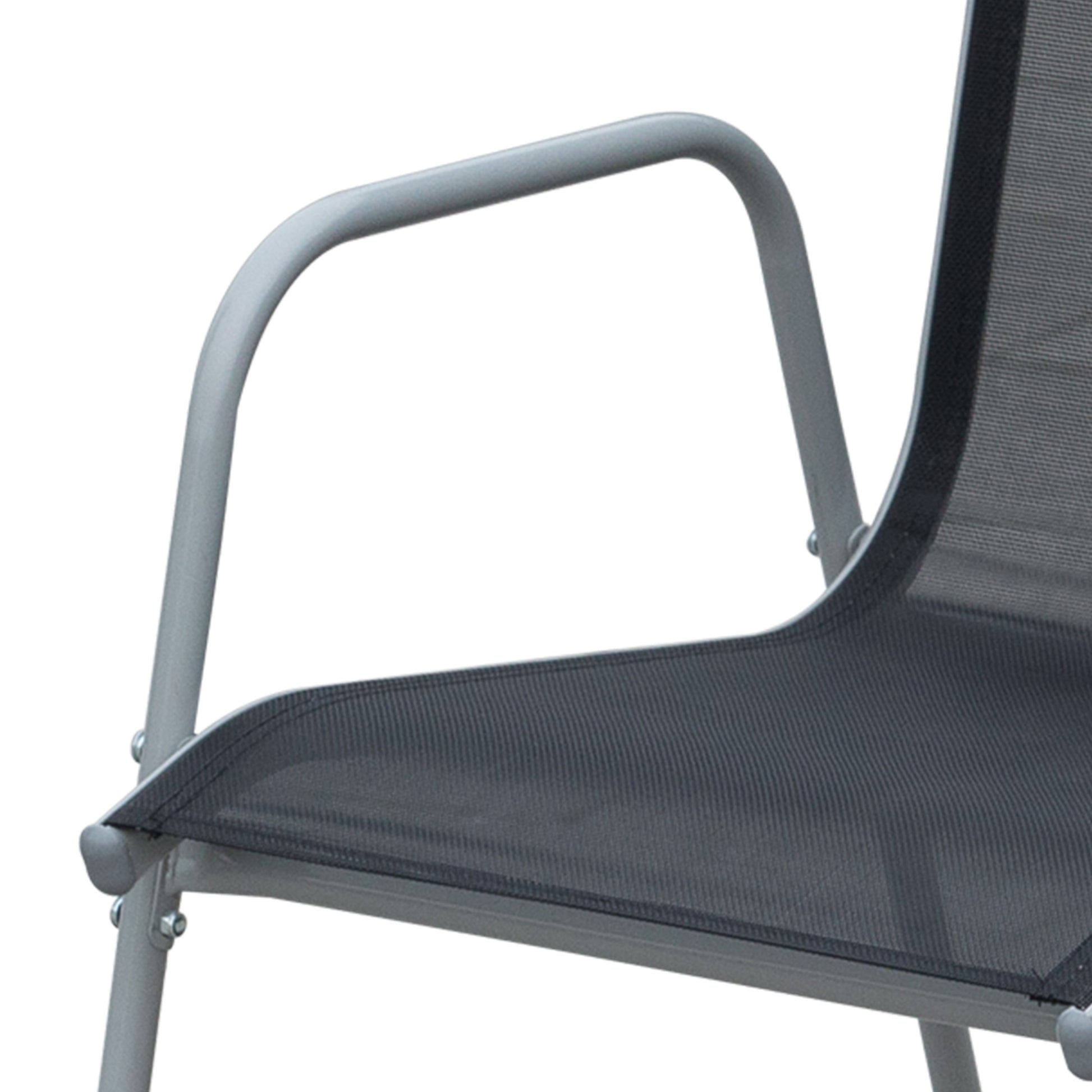 Outsunny Conjunto Mueble De Jardín De 7 Piezas 150x90x72cm Negro_4