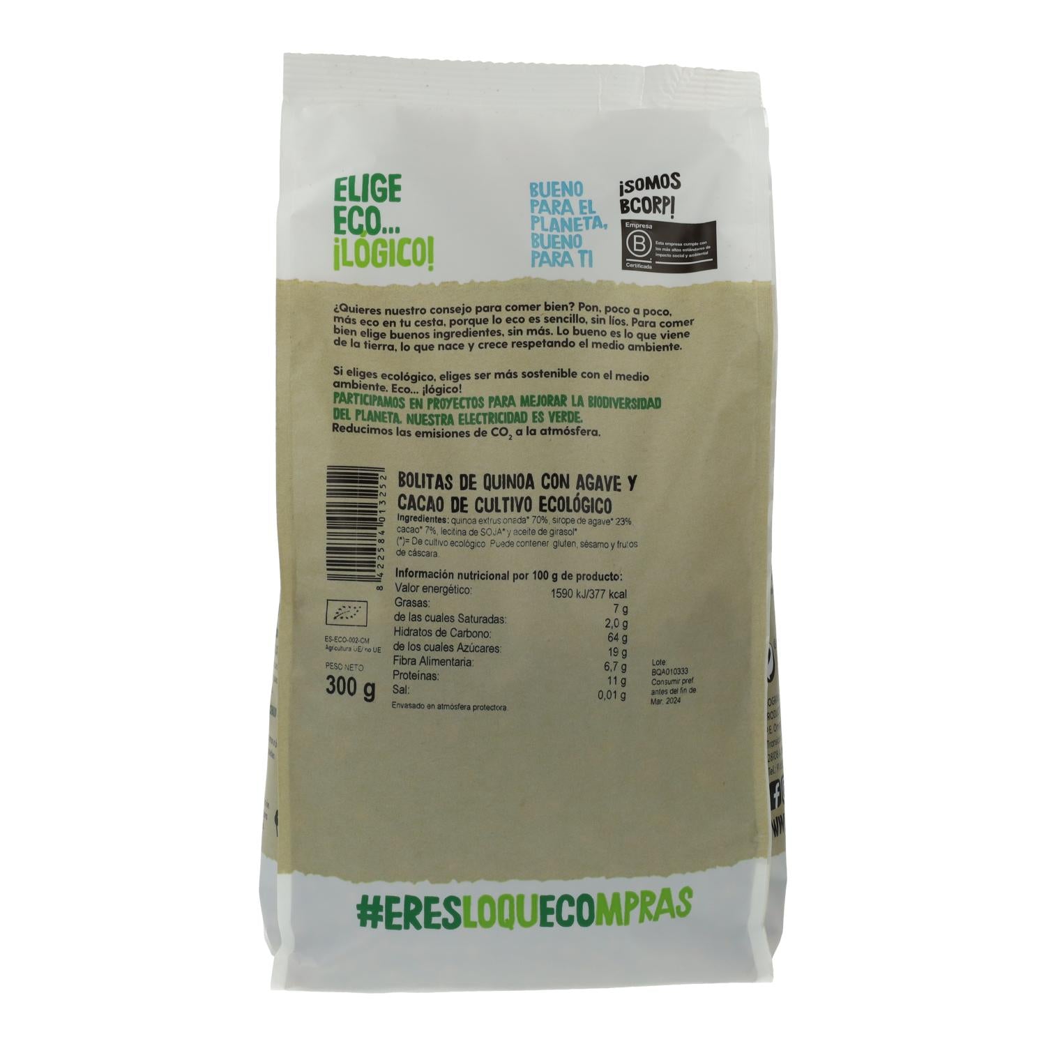 Bolitas de Quinoa con Agave y Cacao Bio edición Disney Ecocesta 300 gr