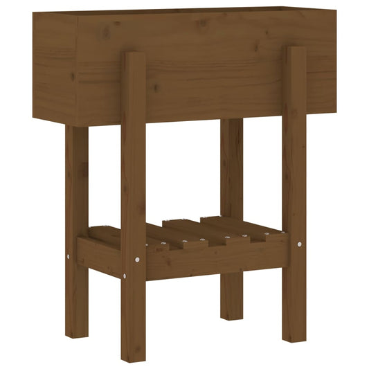 Jardinera Madera Maciza De Pino Marrón Miel 62x30x69 Cm_0
