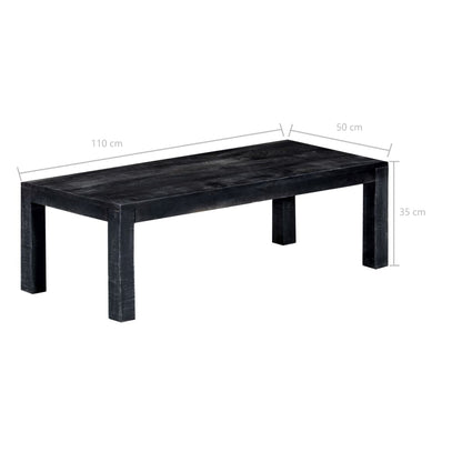 Mesa De Centro De Madera Maciza De Mango Negro 110x50x35 Cm_3