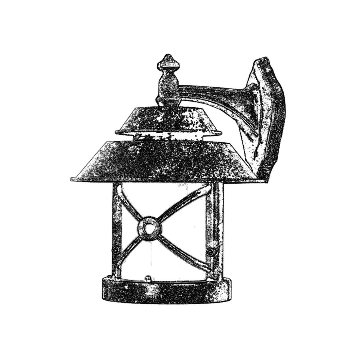 Aplique De Pared Para Exterior, Abs , Marrón, 30x26x36, Casquillo E 27 Max 60 W_1