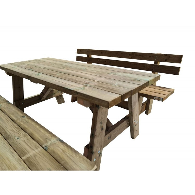 Mesa De Madera Zurich Con Bancos Con Respaldo Vic._3