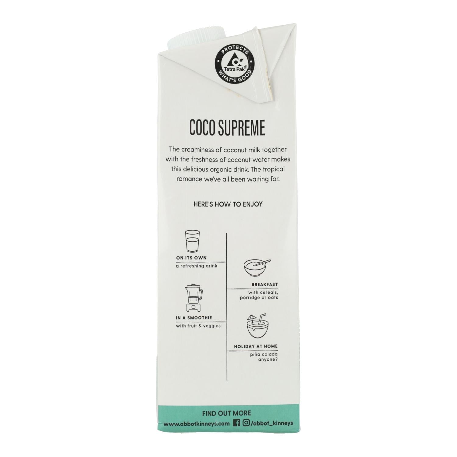 Bebida vegetal coco supreme Bio Abbot Kinney 1L