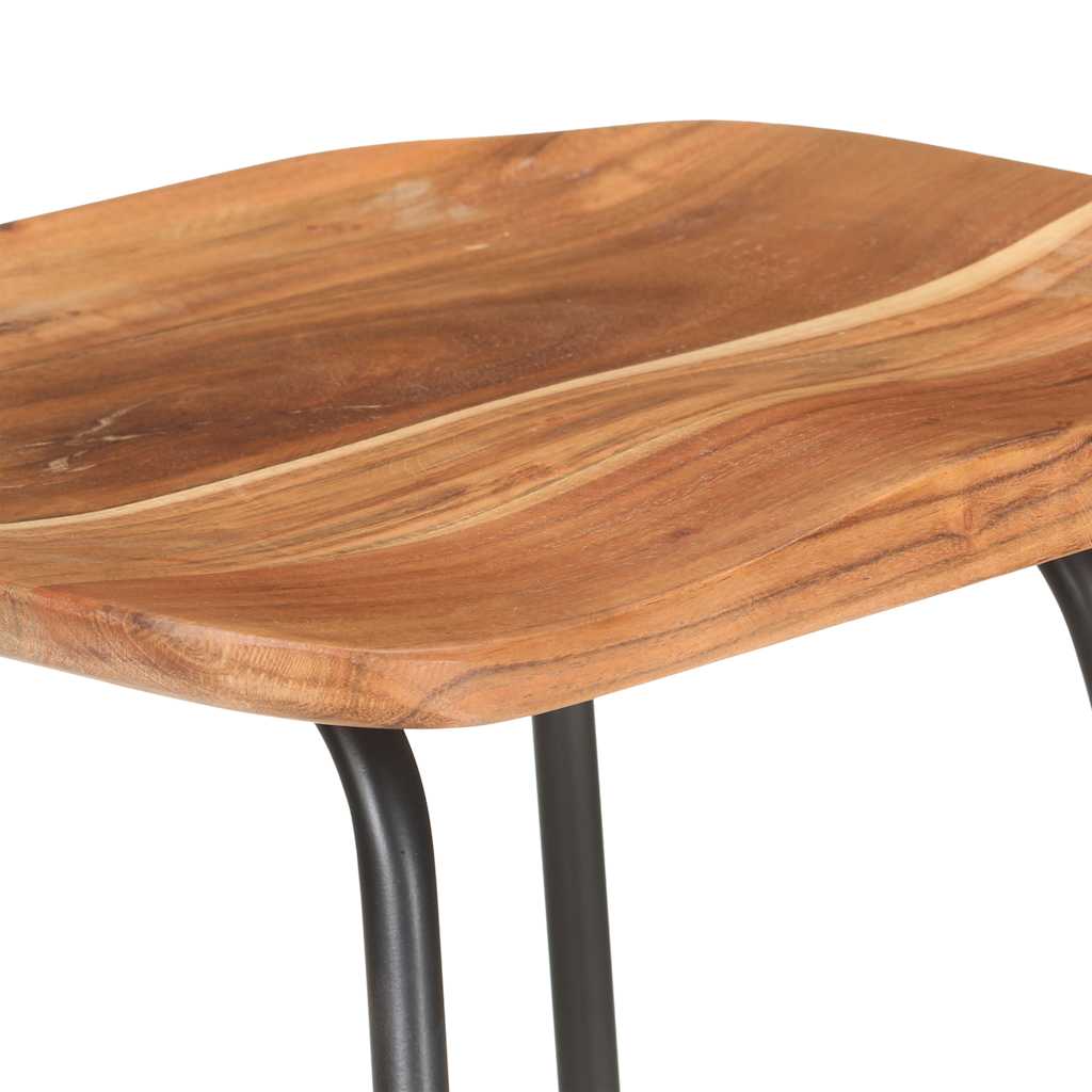 Taburetes De Cocina 2 Unidades Madera Maciza De Acacia_5