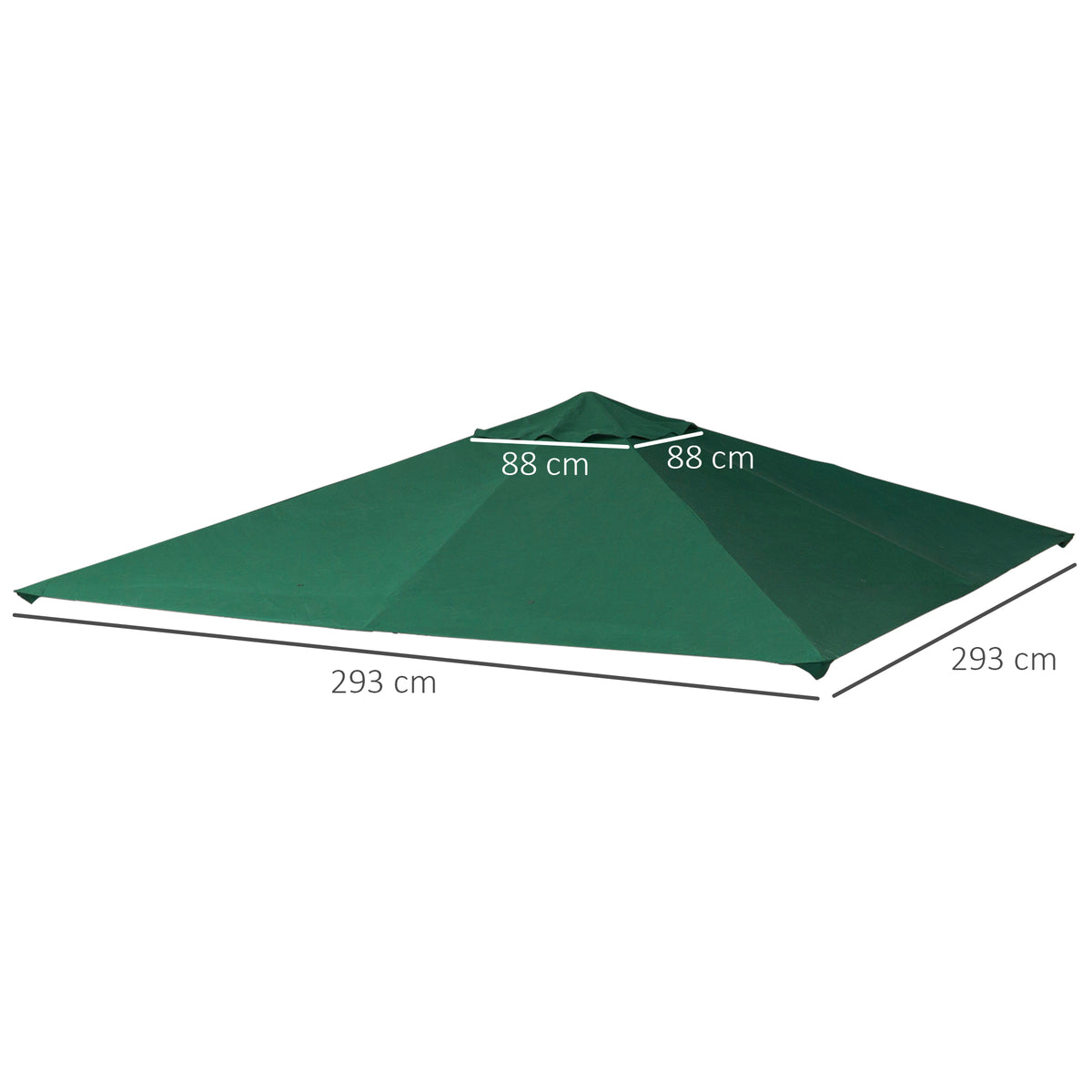 Techo De Repuesto Para Cenador De Jardín Outsunny 2,98x2,95 M Verde_2