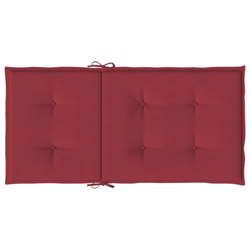 Vidaxl Cojín Silla Jardín Respaldo Bajo 4 Uds Tela Oxford Rojo Tinto_5